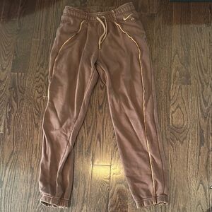 Nike Brown Sweatpants with Gold Accents